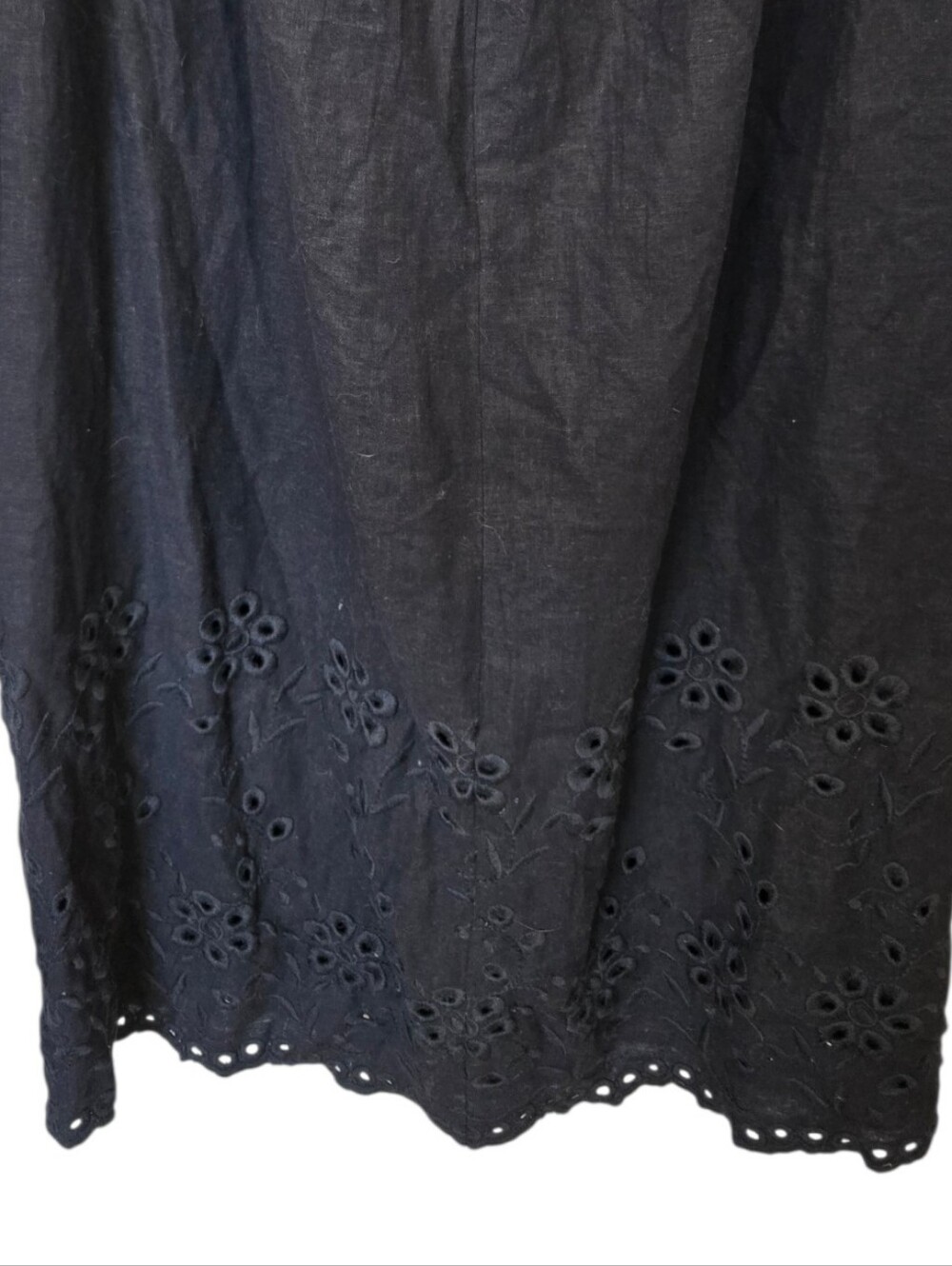 🖤 Adrianna Papell Woman Black Eyelet Embroidered Maxi Dress | Size 18W | Linen - Picture 5 of 8